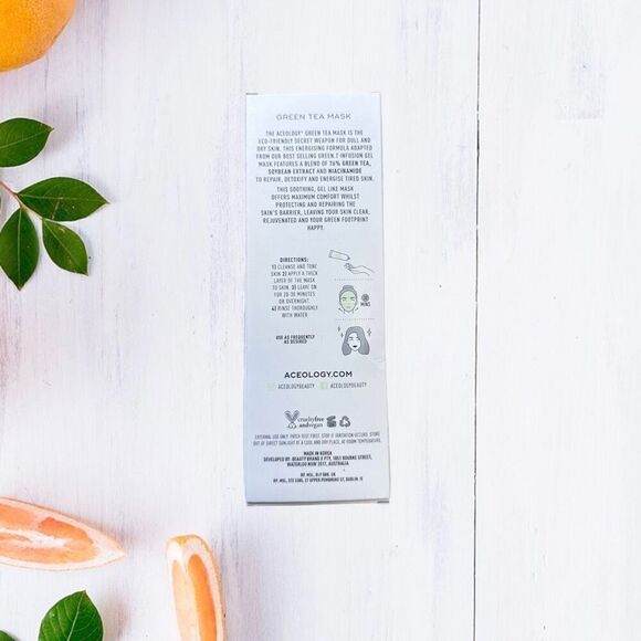 Aceology Clarifies Soothes & Tightens Green Tea Mask 65ml NWT - Picture 2 of 5